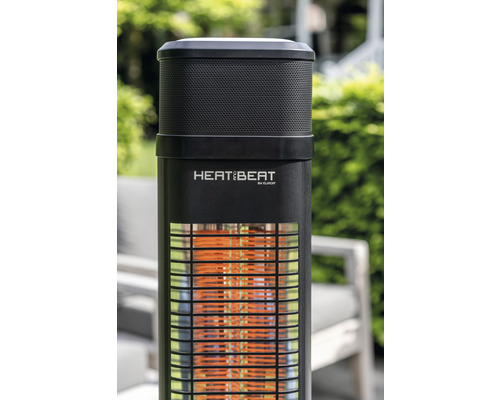 Radiateur de terrasse avec logo Heatbeat pour l''extérieur