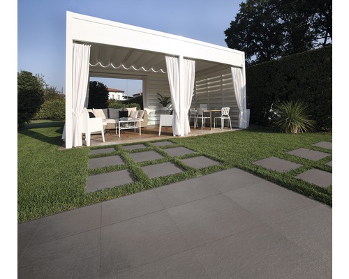 Dalle de terrasse FLAIRSTONE en grès cérame fin Loft Greige bords rectifiés  120 x 60 x 2 cm - HORNBACH Luxembourg