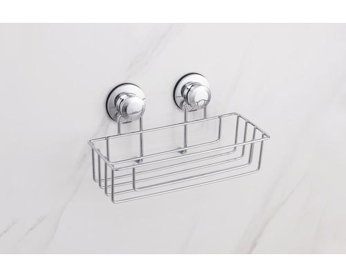 Étagère de douche en fil métallique avec ventouses pour montage mural