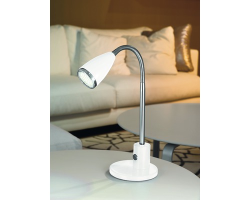 Lampe de bureau LED 1x3W 200 lm 3000 K blanc chaud H 320 mm Fox blanc/chrome