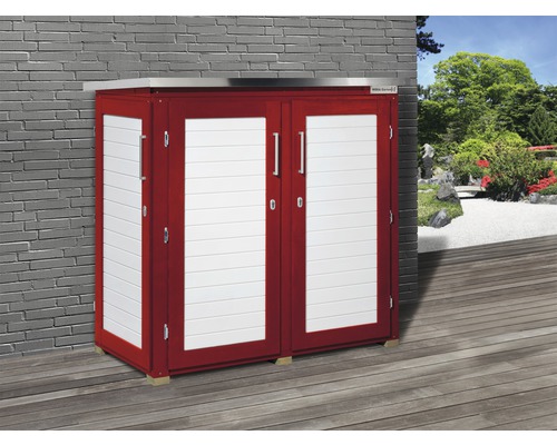 Geräteschrank mit zwei Türen und Edelstahlabdeckung für den Außenbereich