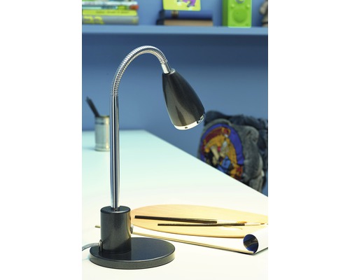 Lampe de bureau LED 1x3W 200 lm 3000 K blanc chaud H 320 mm Fox anthracite/chrome