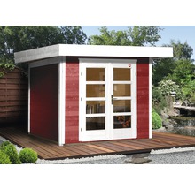 Gartenhaus weka Designhaus 126+ Gr. 1 hohes Durchgangsmaß 195 cm, mit Fußboden 356 x 284 cm rot