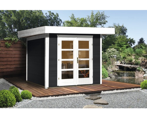 Gartenhaus weka Designhaus 126+ Gr. 2 hohes Durchgangsmaß 195 cm, mit Fußboden 356 x 314 cm anthrazit