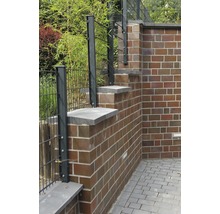 Mauerabdeckung Satteldach anthrazit 49 cm x 30 cm x 3,5-5,5-3,5 cm