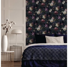Papier peint intissé 108623 Prestige fleurs bleu