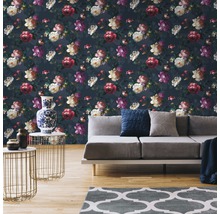 Papier peint intissé 108623 Prestige fleurs bleu