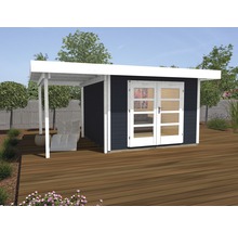 Gartenhaus weka Designhaus 126 A+ Gr. 2 hohes Durchgangsmaß 195 cm, mit Fußboden und Schleppdach 500 x 375 cm anthrazit