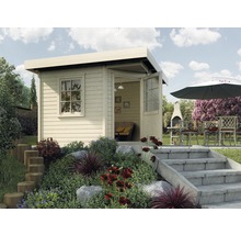Gartenhaus weka Designhaus 213+ Gr. 2 hohes Durchgangsmaß 195 cm, mit Fußboden 338 x 338 cm natur