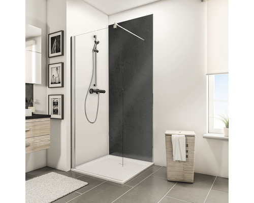 Panneau mural de douche SCHULTE DecoDesign pierre anthracite à haute brillance 210 x 100 cm D19010213 701-0