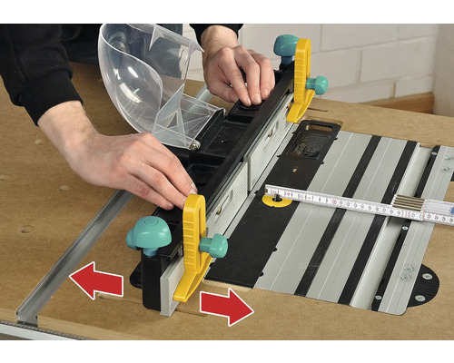 Boîte à onglets Wolfcraft avec rails de guidage et protège-mains