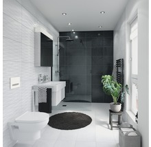 Douche à l'italienne basano Modena black 80 cm verre transparent avec revêtement résistant à la saleté mat noir-thumb-3 Douche à l'italienne basano Modena black 80 cm verre transparent avec revêtement résistant à la saleté mat noir-thumb-3