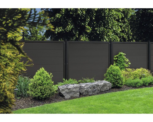 Jardin avec clôture de confidentialité en bois et plantations