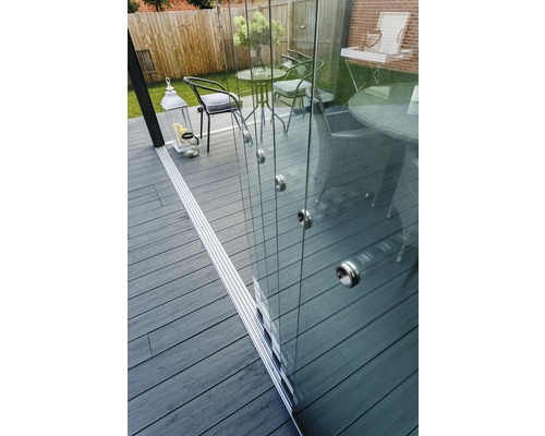 Système de parois coulissantes en verre pour Legend, Expert 8 mm 350/210 cm gris structure
