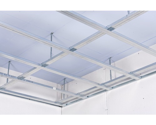 Decke mit Gipskartonplatten und Metallunterkonstruktion