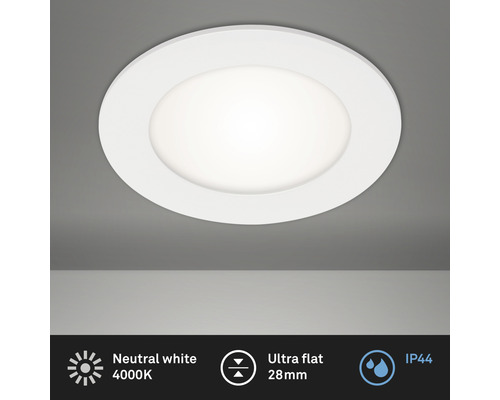 Spot à encastrer LED IP44 6W 600 lm 4000 K blanc neutre blanc Ø 120/108 mm 230V Spot à encastrer LED IP44 6W 600 lm 4000 K blanc neutre blanc Ø 120/108 mm 230V