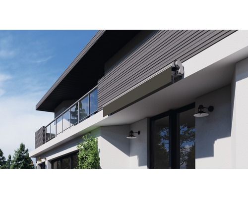 Maison moderne avec store et balcon