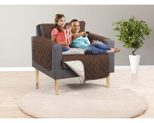 Sofaüberzug EASYmaxx Couch Coat Sessel 180x170 cm braun-beige