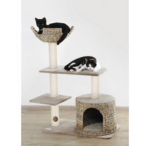 Katzenkratzbaum mit mehreren Ebenen und zwei Katzen