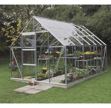 Serre Universal 128 9.9 m² 3 mm verre incolore, 257x384 cm, aluminium