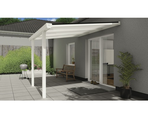 Toiture pour terrasse Easy Edition avec polycarbonate opale 300x250 cm blanc