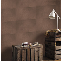 Papier peint 113241 aspect cuir cognac