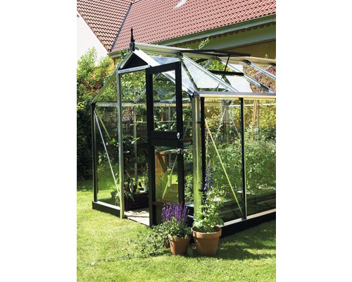 Gewächshaus JULIANA Compact 6,6 m² 3 mm Sicherheitsglas 224 x 296 cm Aluminium