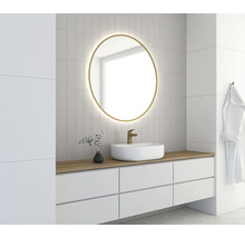 Miroir LED Ø 80 cm doré