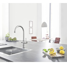 Robinet de cuisine avec fonction eau pétillante GROHE GROHE Blue Home supersteel mat 31455DC1-thumb-1