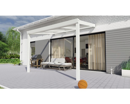 Toiture pour terrasse Legend avec polycarbonate transparent 300x200 cm blanc