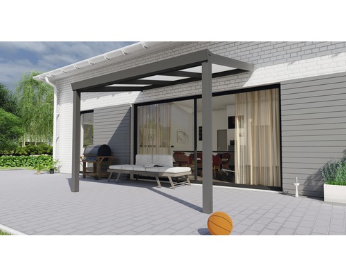 Toiture pour terrasse Legend avec polycarbonate opale 300x200 cm anthracite