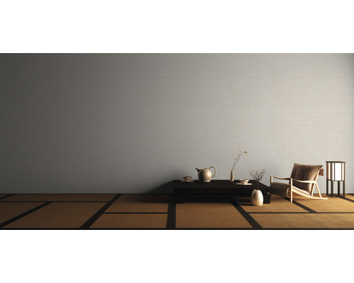 Aménagement intérieur de style japonais avec table, théière, chaise et tatami