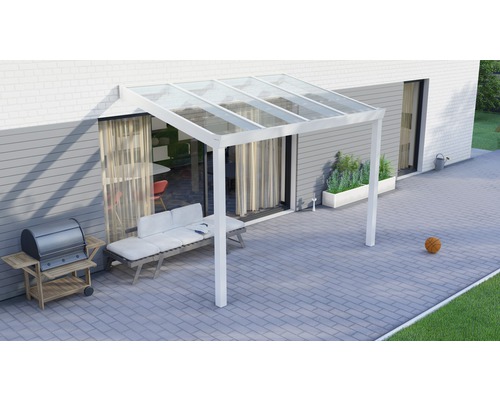Terrassenüberdachung Legend mit Verbund-Sicherheits-Glas 8 mm 300x200 cm weiß