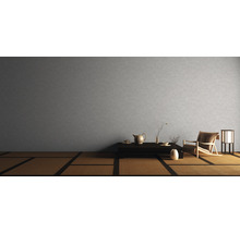 Einrichtungsidee für ein helles Zimmer im japanischen Stil mit Tatami Matten, Tisch und Sessel