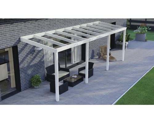 Terrassenüberdachung Legend mit Verbund-Sicherheits-Glas 8 mm 700x250 cm weiß
