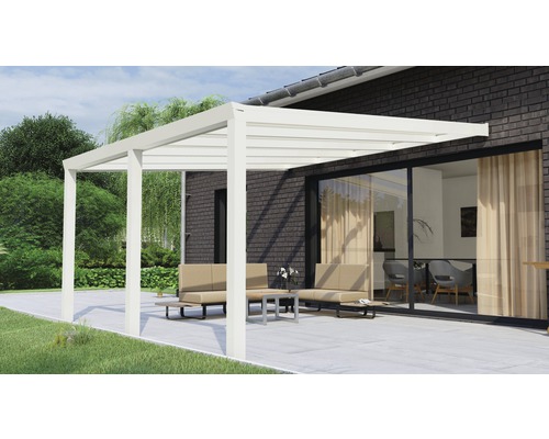 Terrassenüberdachung Legend mit Verbund-Sicherheits-Glas 8 mm 400x400 cm weiß