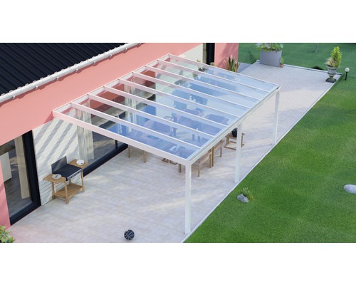 Terrassenüberdachung Legend mit Verbund-Sicherheits-Glas 8 mm 600x400 cm weiß