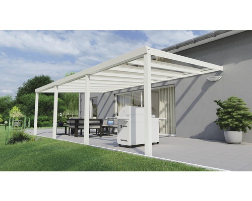 Terrassenüberdachung Legend mit Verbund-Sicherheits-Glas 8 mm 700x400 cm weiß