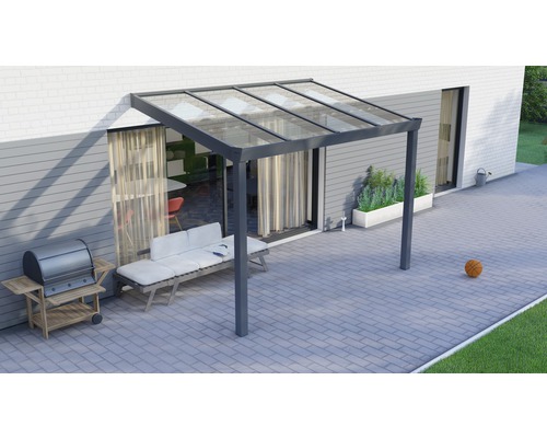 Toiture pour terrasse Legend avec verre de sécurité feuilleté 8 mm 300x200 cm anthracite