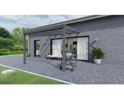 Toiture pour terrasse Legend avec verre de sécurité feuilleté 8 mm 300x350 cm anthracite