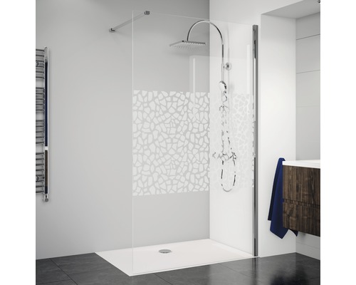 Cabine de douche Breuer Panorama 1000x2000 cm verre déco Terrazzo chrome 3338005043005