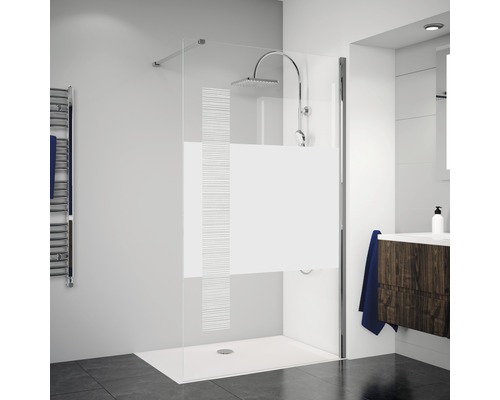 Cabine de douche Breuer Panorama 1200x2000 cm verre déco rayures diagonales chrome 3338005073040