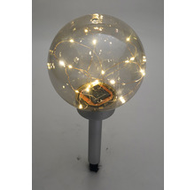 Cône solaire à LED Vintage IP44 avec piquet de terre blanc chaud couleur acier inox clair Ø 200 mm-thumb-6