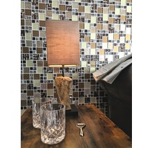 Mosaïque en verre XCM MC539 29,8x29,8 cm argent/beige/marron