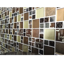 Mosaïque en verre XCM MC539 29,8x29,8 cm argent/beige/marron