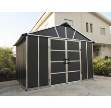 Abri de jardin Palram – Canopia Yukon 11x9 avec toit en polycarbonate et plancher 333 x 272 cm gris