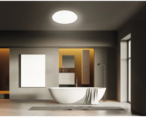 Plafonnier salle de bains LED décor étoile 12W 1200 lm 2700/4000 K, blanc chaud/blanc neutre Cool&Cosy blanc Ø 280 mm