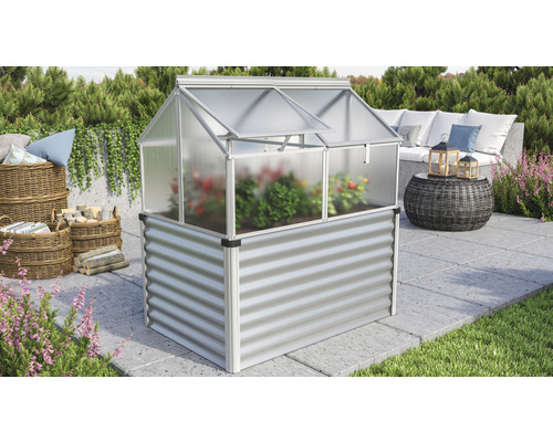 Mini serre Cadre froid ASTRA 1,56m², 0,89x1,75x0,80m, Argent