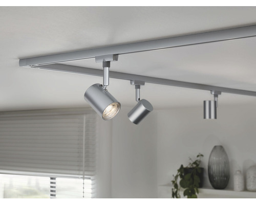 Deckenleuchte mit drei Strahlern und Schienensystem