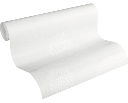 Weisse Tapetenrolle mit Blumendesign